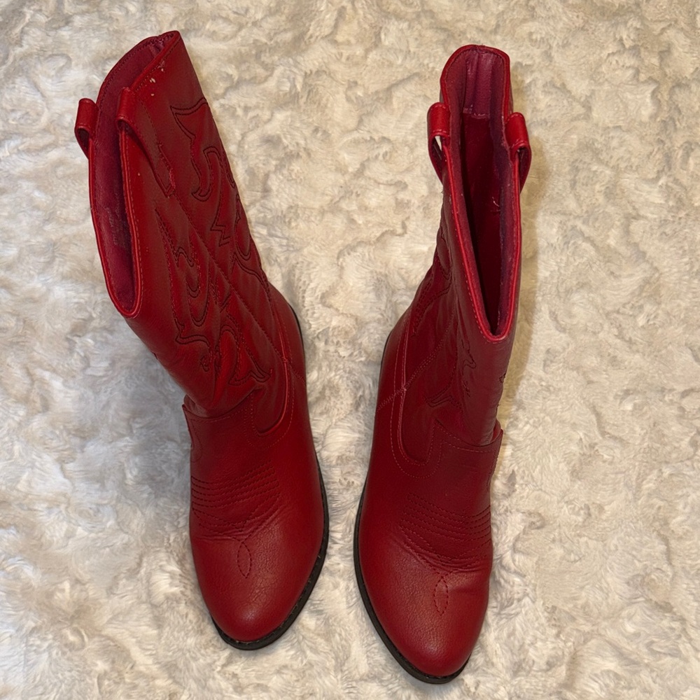Charles Albert Red Western Cowboy Boots - Picture 3 of 13
